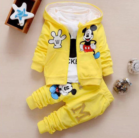 Manga longa Mickey Minnie Mouse Outfits Loungewear Conjunto de treino para crianças