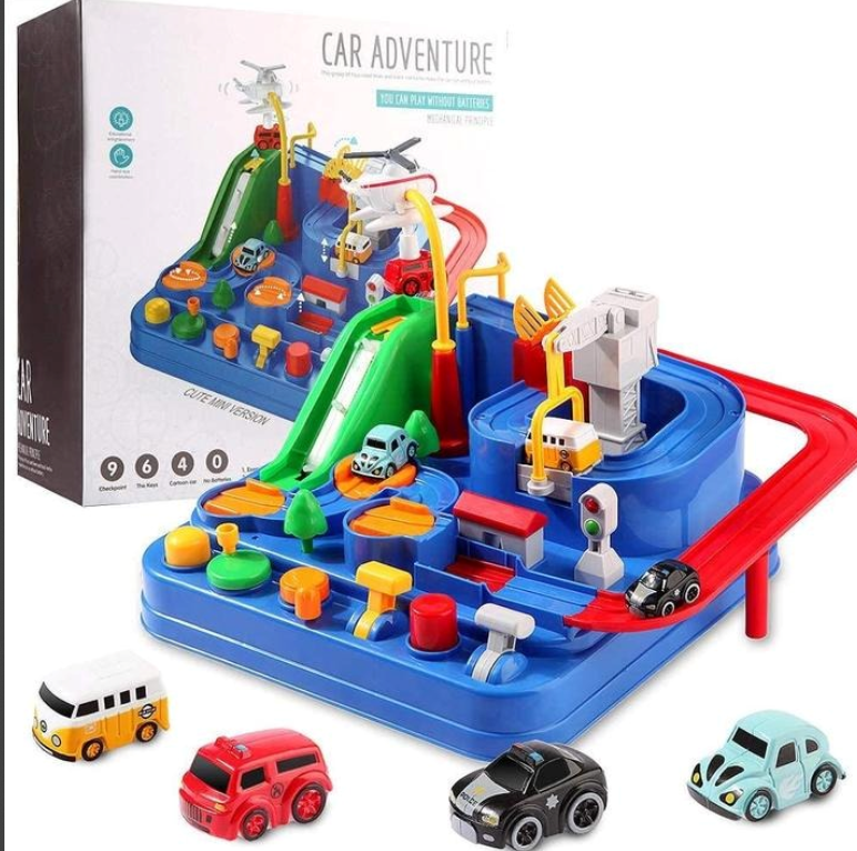 Corrida ferroviário modelo de carro de corrida brinquedos educativos crianças pista carro aventura jogo cérebro mecânico interativo trem brinquedo