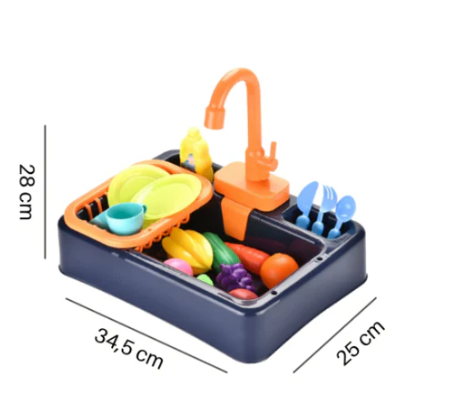Brinquedo simulador de máquina de lavar louça para casa de brincar de crianças
