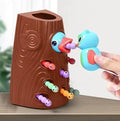 Brinquedo magnético Pica-pau Pega Minhoca - Jogo de habilidade sensorial Montessori.