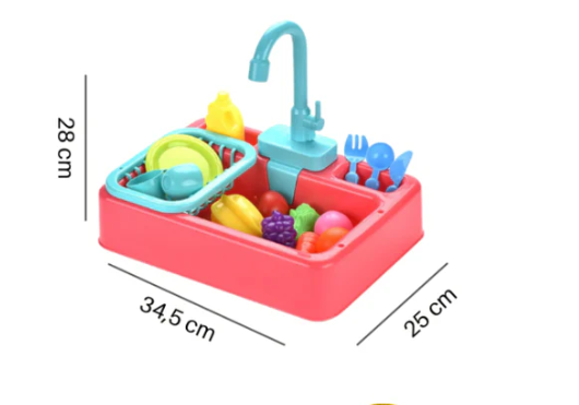 Brinquedo simulador de máquina de lavar louça para casa de brincar de crianças