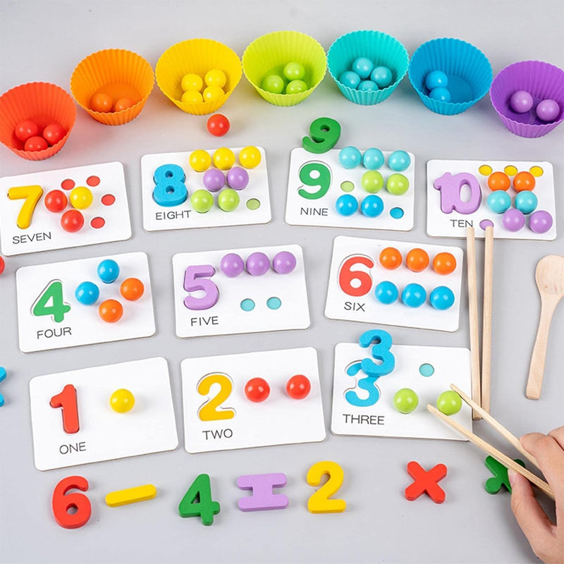 Jogo de matemática iBaste Montessori | Brinquedo de contagem de classificação de cores para crianças