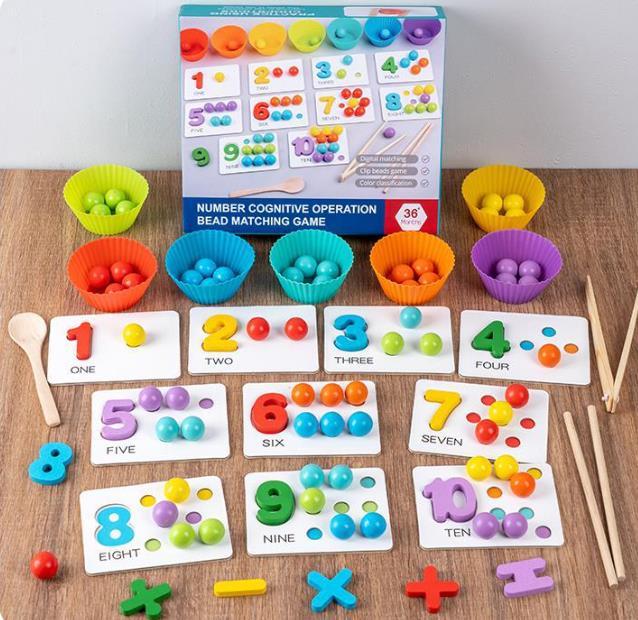 Jogo de matemática iBaste Montessori | Brinquedo de contagem de classificação de cores para crianças